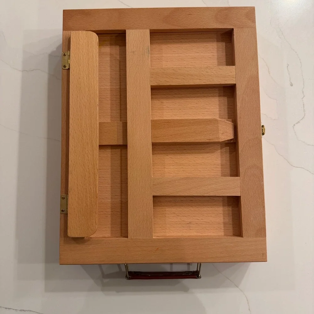 Portable Wooden Tabletop Easel Storage Sketch Box Adjustable Artist Stand Case‎